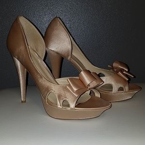 Charlotte Russe Nude Satin Heels